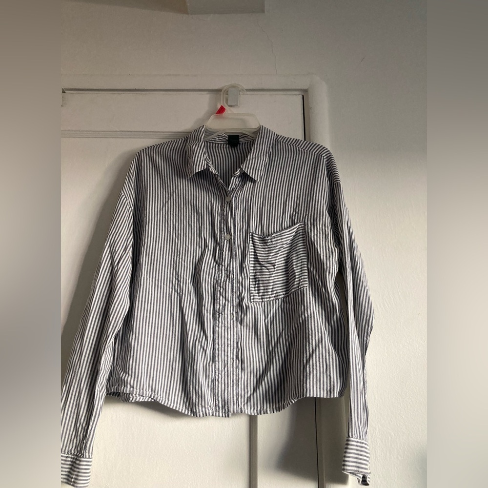 Wild Fable Blue and White Striped Casual Shirt